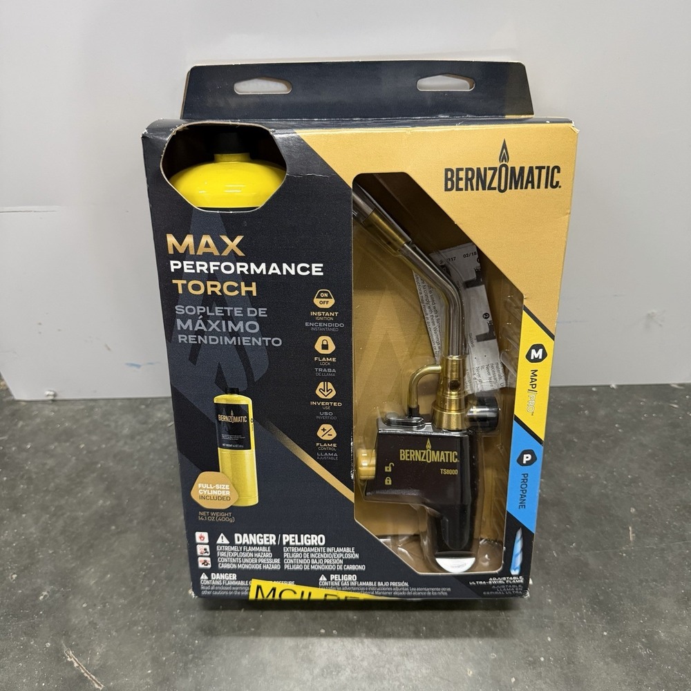 NEW Bernzomatic Trigger-Start Max Performance Torch Kit TS8000BZKC MAPP